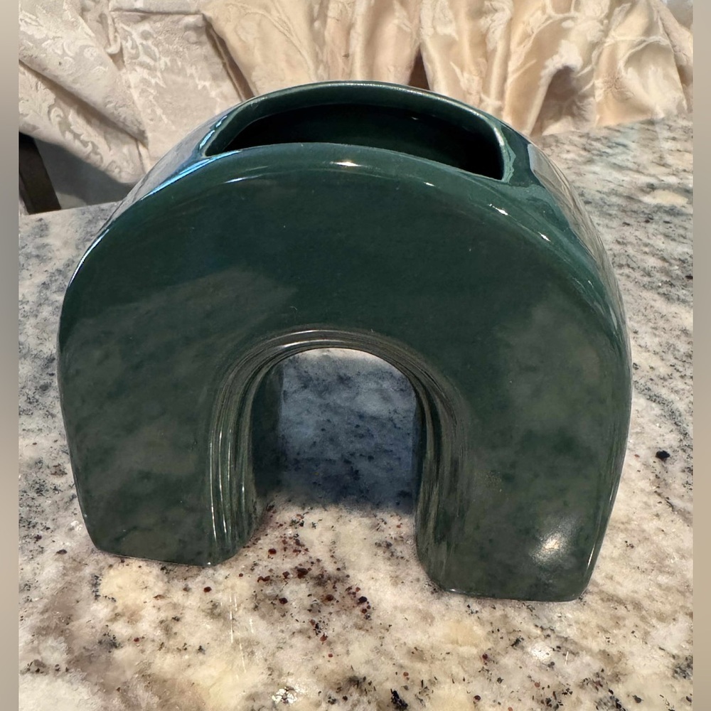 Green Ceramic Arch Vase 4x5in